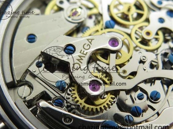 0111 Speedmaster SS Snoopy Apollo OMF Best Edition White Dial on SS Flat link Bracelet Venus Trendy 7882